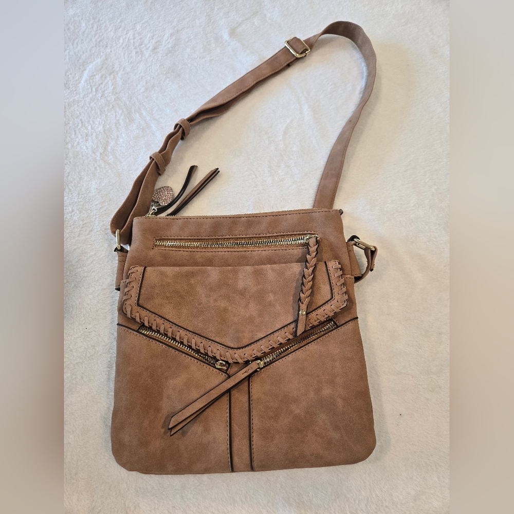 Tan Crossbody Bag Faux Leather